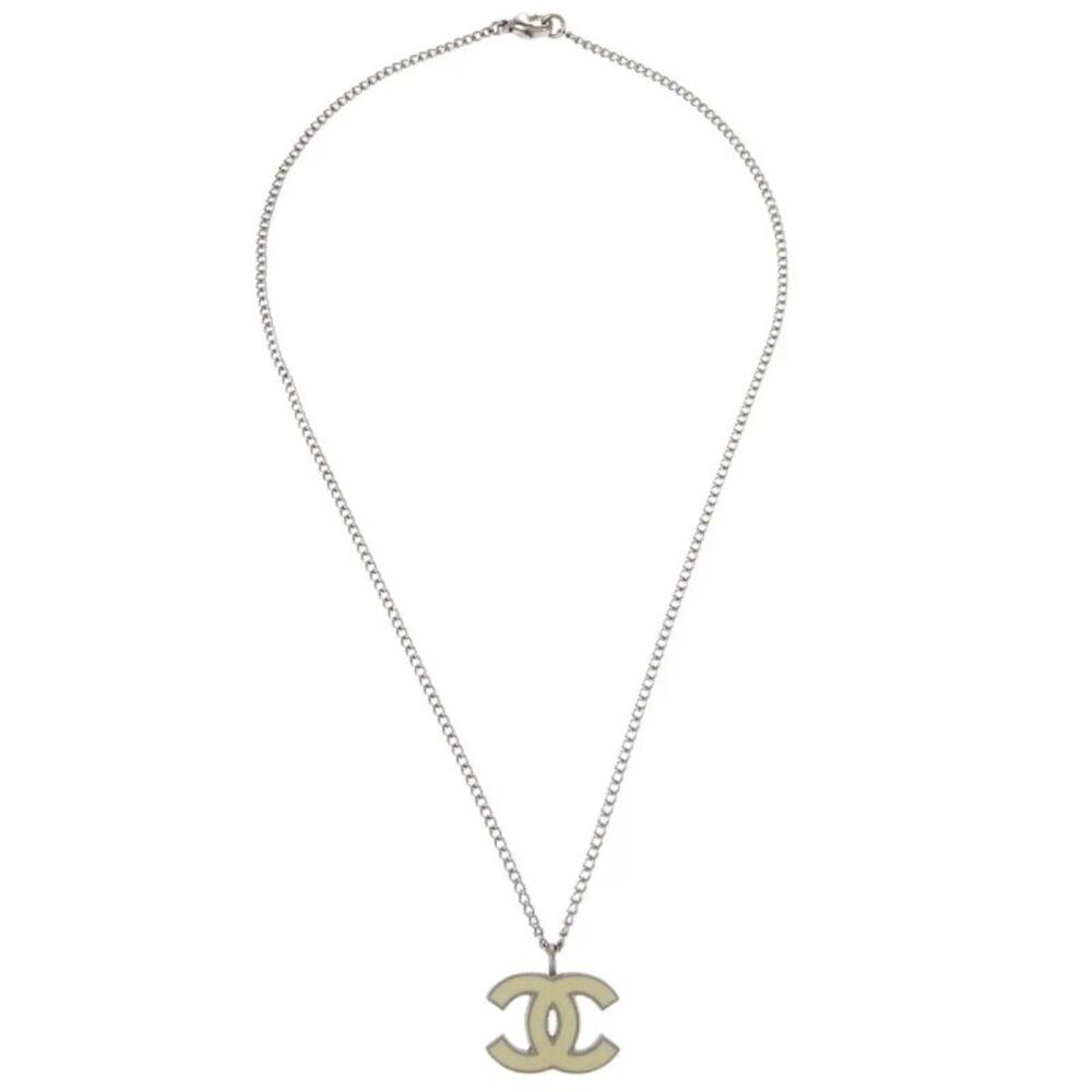 Chanel Cc Pendant Metal Silver Silver_Plated Necklace Jewelry